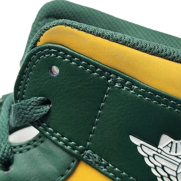 Nike Air Jordan 1 Mid 554724-371 Leather Sneakers Noble Green US 11 - New - Picture 9 of 12